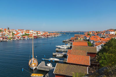 View over fiskebackskil an old seaside village on the swedish west coast