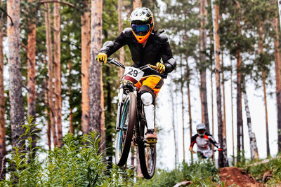 Man riding bicycle
