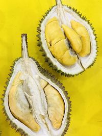 High angle view of lemon on table