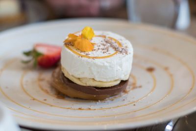 Close-up of dessert in plate