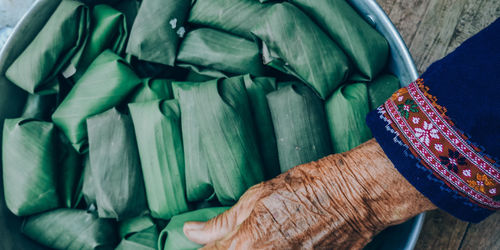 Close-up of green leaves for sale