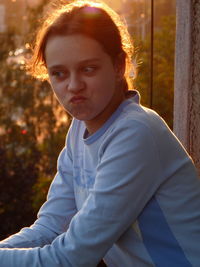 Close-up portrait of young woman