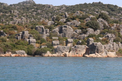 View  of lycian tombs 