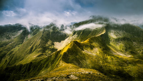 Scenic view of mountains against sky