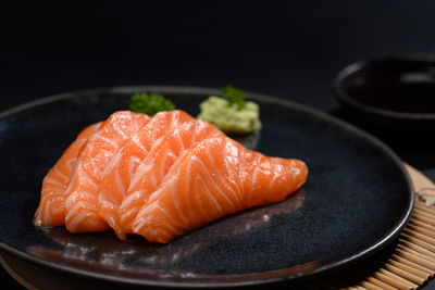 Close-up of sushi in plate