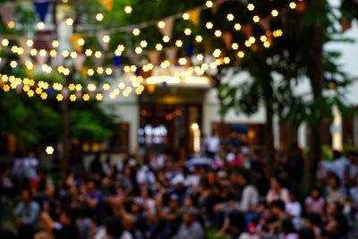 Crowd in city at night
