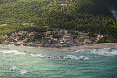 Aerial view of a beach in brazil maceió 