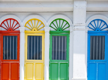 Full frame shot of multi colored building