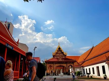 Temple against sky in city