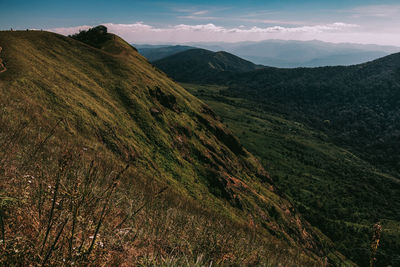 Scenic view of mountains against sky
