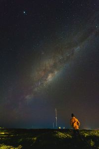 Scenic view of star field against sky at night