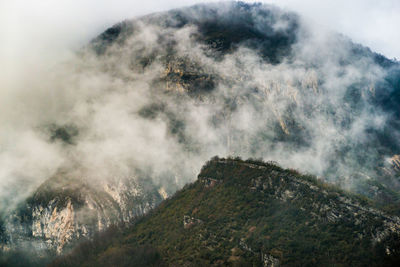 High angle view of mountain against sky