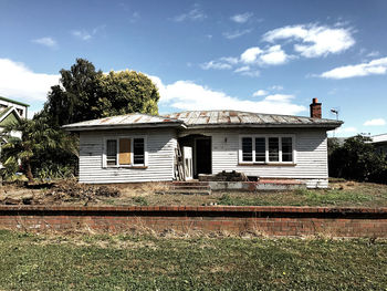 Exterior of old building against sky