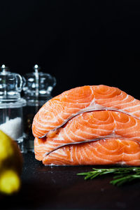 Close-up of sushi on table