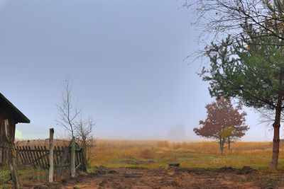 Scenic view of land against clear sky