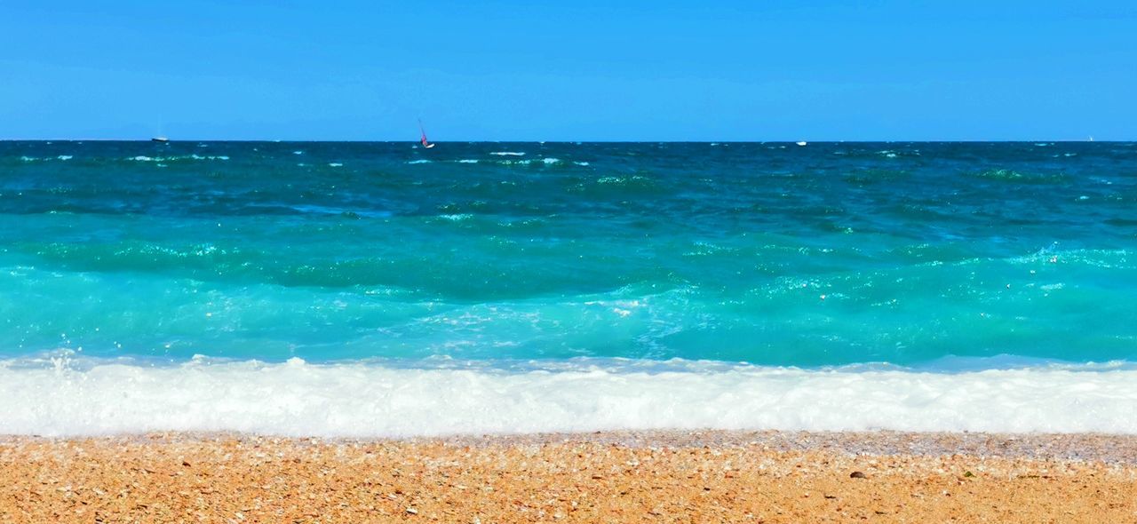 SCENIC VIEW OF BEACH AGAINST CLEAR SKY