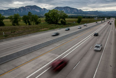 View of road against cloudy sky