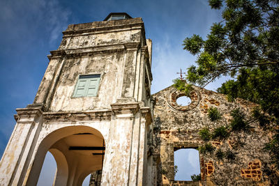 The ruined facade of saint paul church in malacca, malaysia