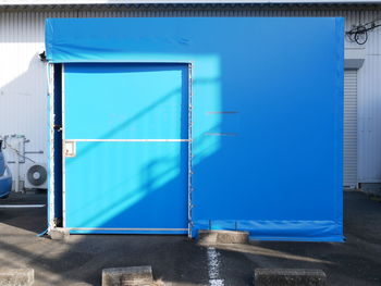 Blue door of building