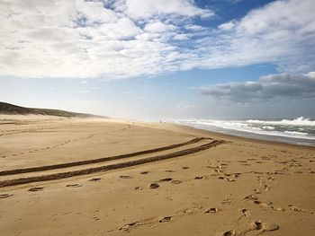 Scenic view of beach against sky