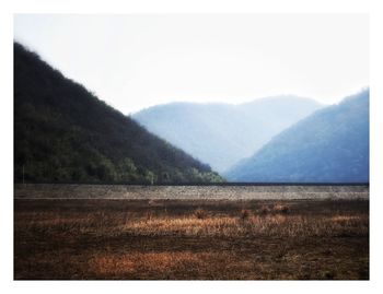 Scenic view of mountains against sky