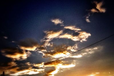 Low angle view of cloudy sky