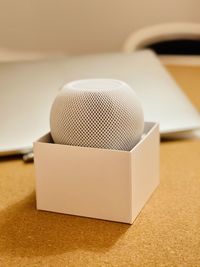 Close-up of laptop on table