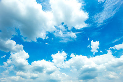 Low angle view of clouds in blue sky