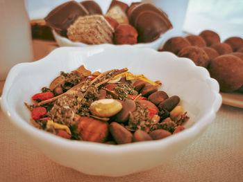 Close-up of food served in plate