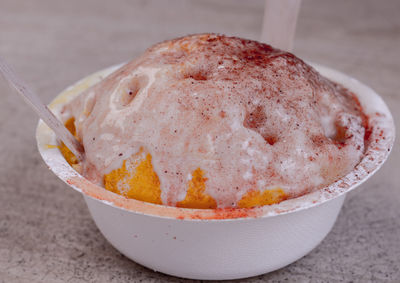 Close-up of ice cream in bowl