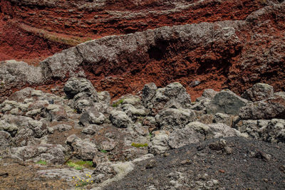 High angle view of rocks