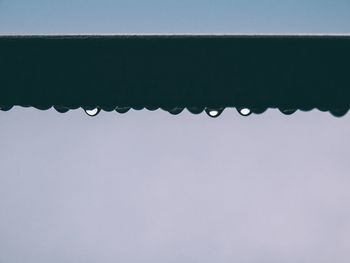 Close-up of water against clear sky