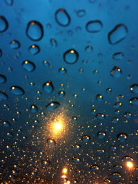 Full frame shot of wet glass window