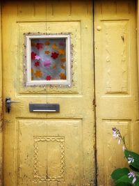 Close-up of closed door of building