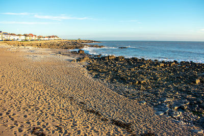 Scenic view of beach against sky