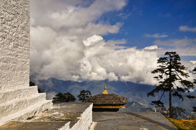 Panoramic view of historic building against sky