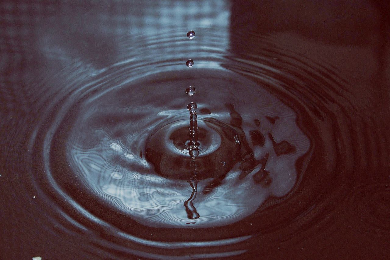 water, drop, indoors, close-up, splashing, wet, reflection, motion, purity, full frame, transparent, rippled, backgrounds, pattern, refreshment, bubble, liquid, high angle view, circle, glass - material