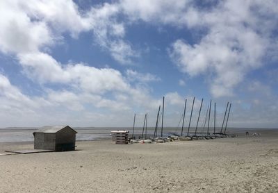 Scenic view of beach against sky