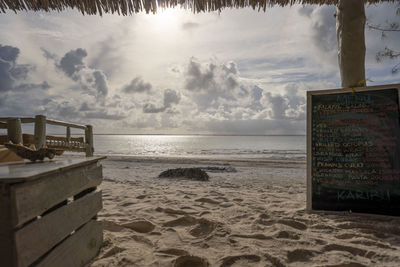 Scenic view of beach against sky