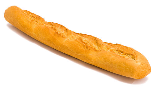 Close-up of bread against white background