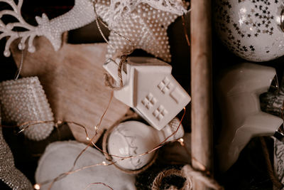 Full frame shot of christmas decorations