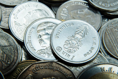 Close-up of coins