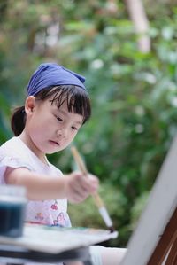 Girl looking at camera