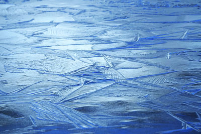 Full frame shot of snow covered glass