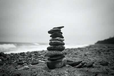 Stack of stones on beach