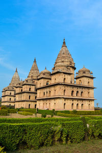 View of royal cenotaphs of orchha, madhya pradesh, india.