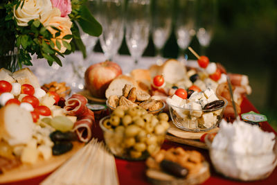 Close-up of fruits on table