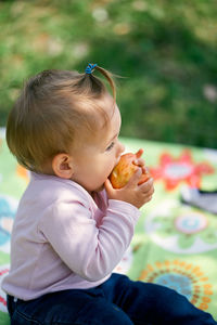 Boy eating food