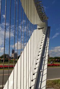 Metallic structure against sky