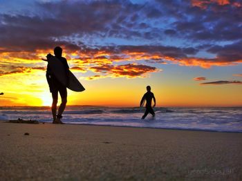 Scenic view of sea at sunset